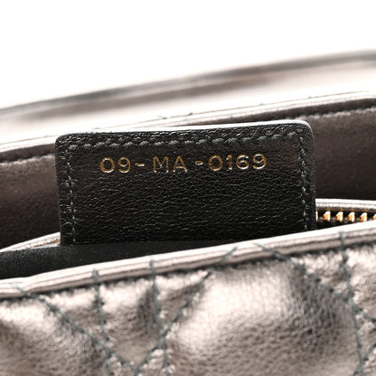 Christian Dior Metallic Calfskin Cannage Medium Lady Dior Gunmetal Grey 7 of 13