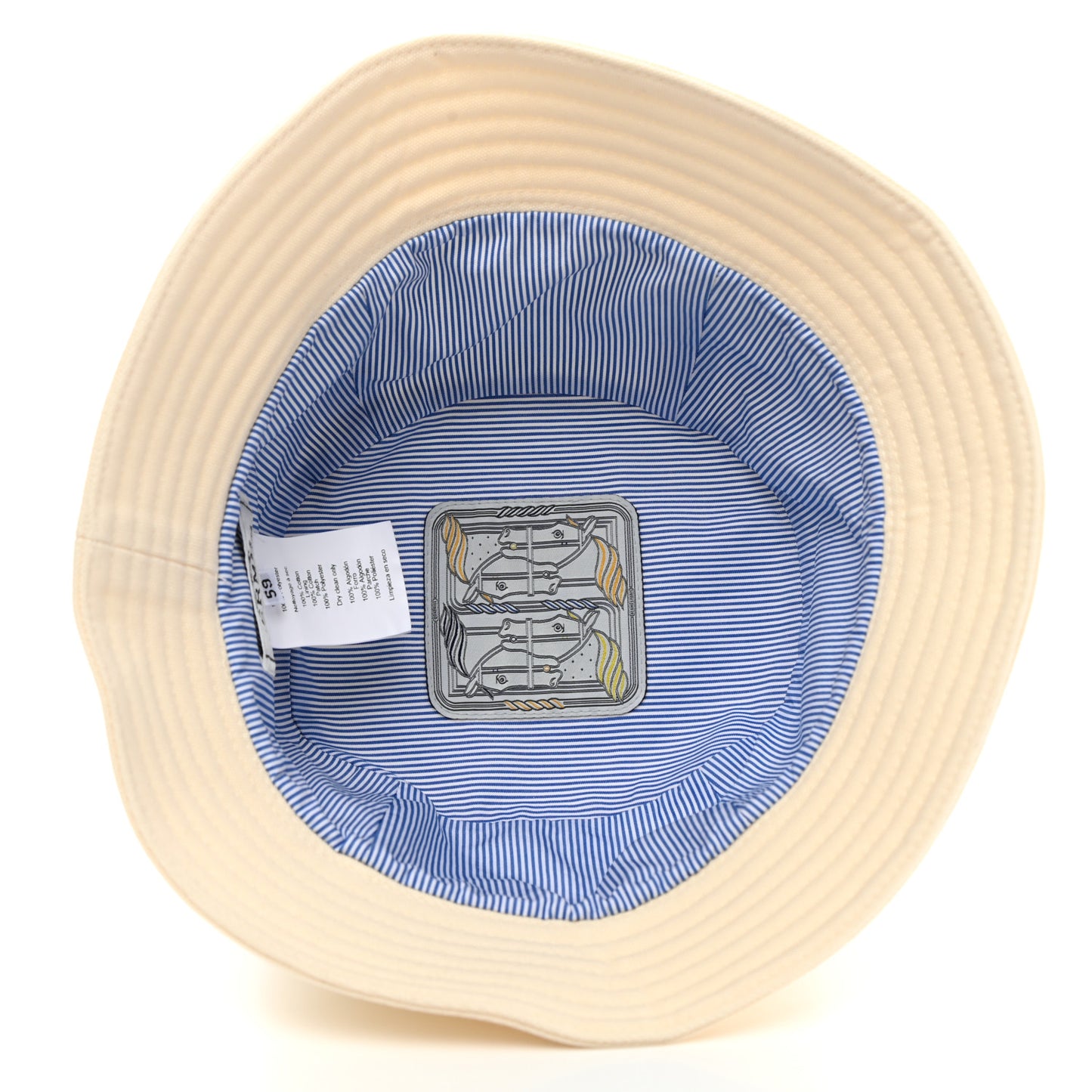 Cotton Elena Bucket Hat 59 Ecru