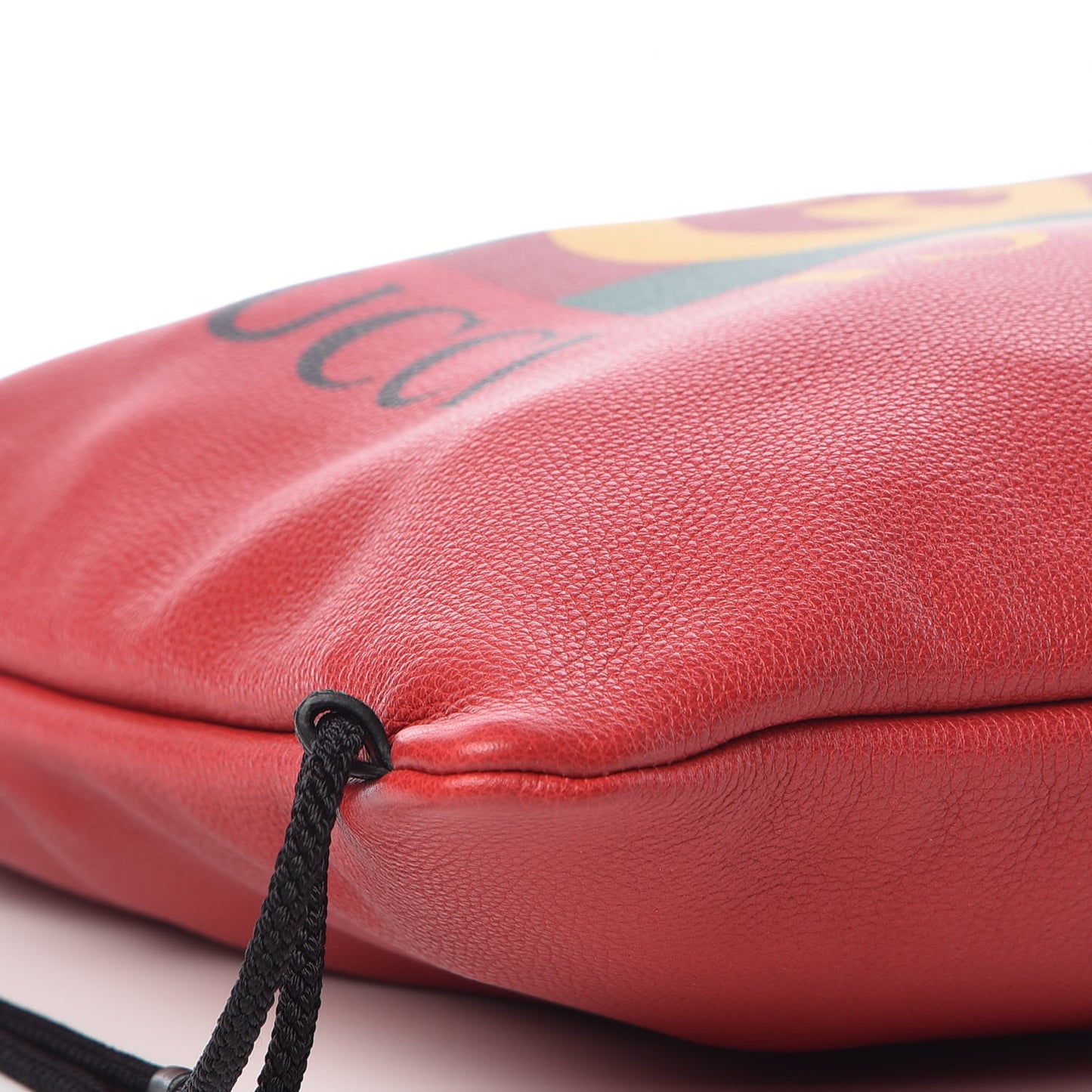 Calfskin Mens Logo Drawstring Backpack Red