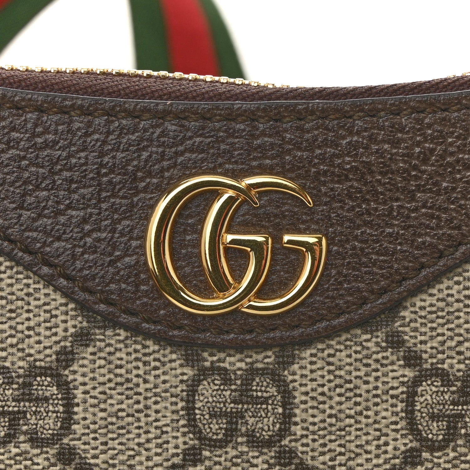 Gucci GG Supreme Monogram Textured Dollar Calfskin Web Small Ophidia GG Handbag Beige Ebony New Acero 11 of 14