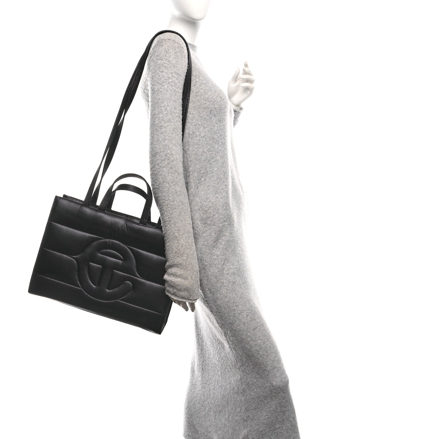 x MOOSE KNUCKLES Nylon Quilted Medium Shopping Bag Black