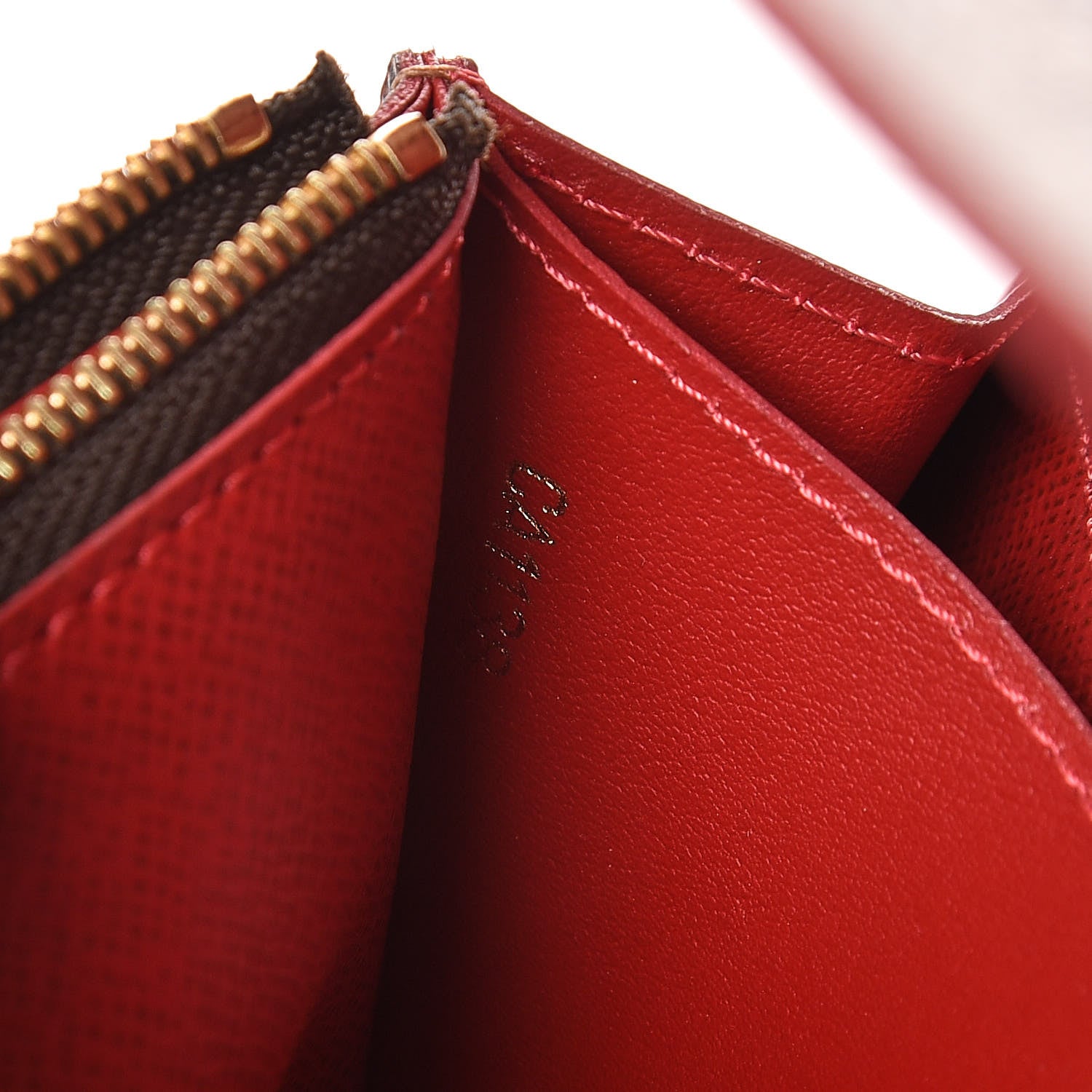 Louis Vuitton Damier Ebene Caissa Wallet Cherry 7 of 10