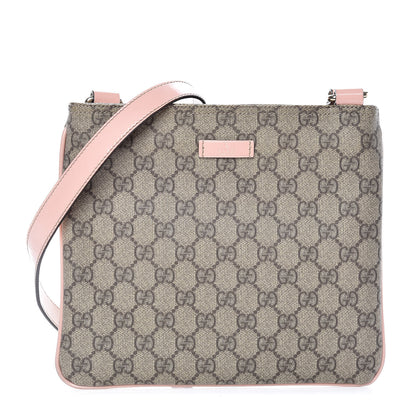 Gucci GG Supreme Monogram Small Flat Messenger Bag Light Pink 1 of 16