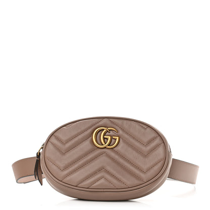 Gucci Calfskin Matelasse GG Marmont Belt Bag 85 34 Porcelain Rose 1 of 11