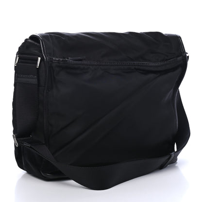 Prada Tessuto Nylon Saffiano Logo Messenger Bag Black 3 of 4