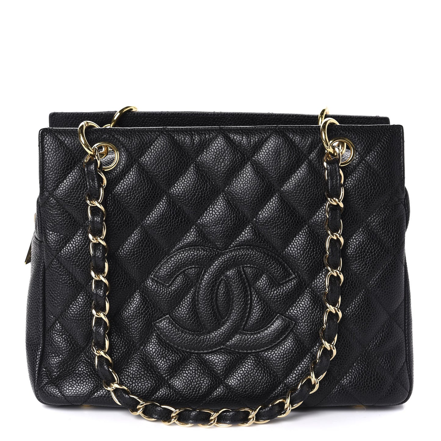 Caviar Quilted Petit Timeless Tote PTT Black