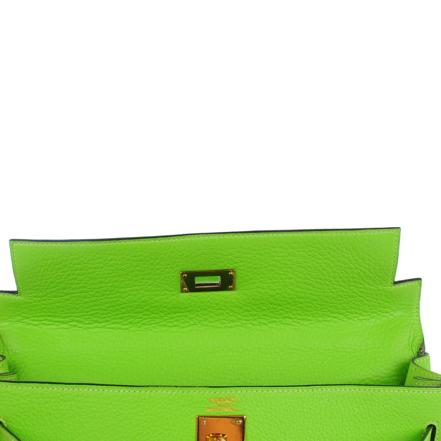 Hermes Taurillon Clemence Kelly Retourne 32 Vert Cru 13 of 24