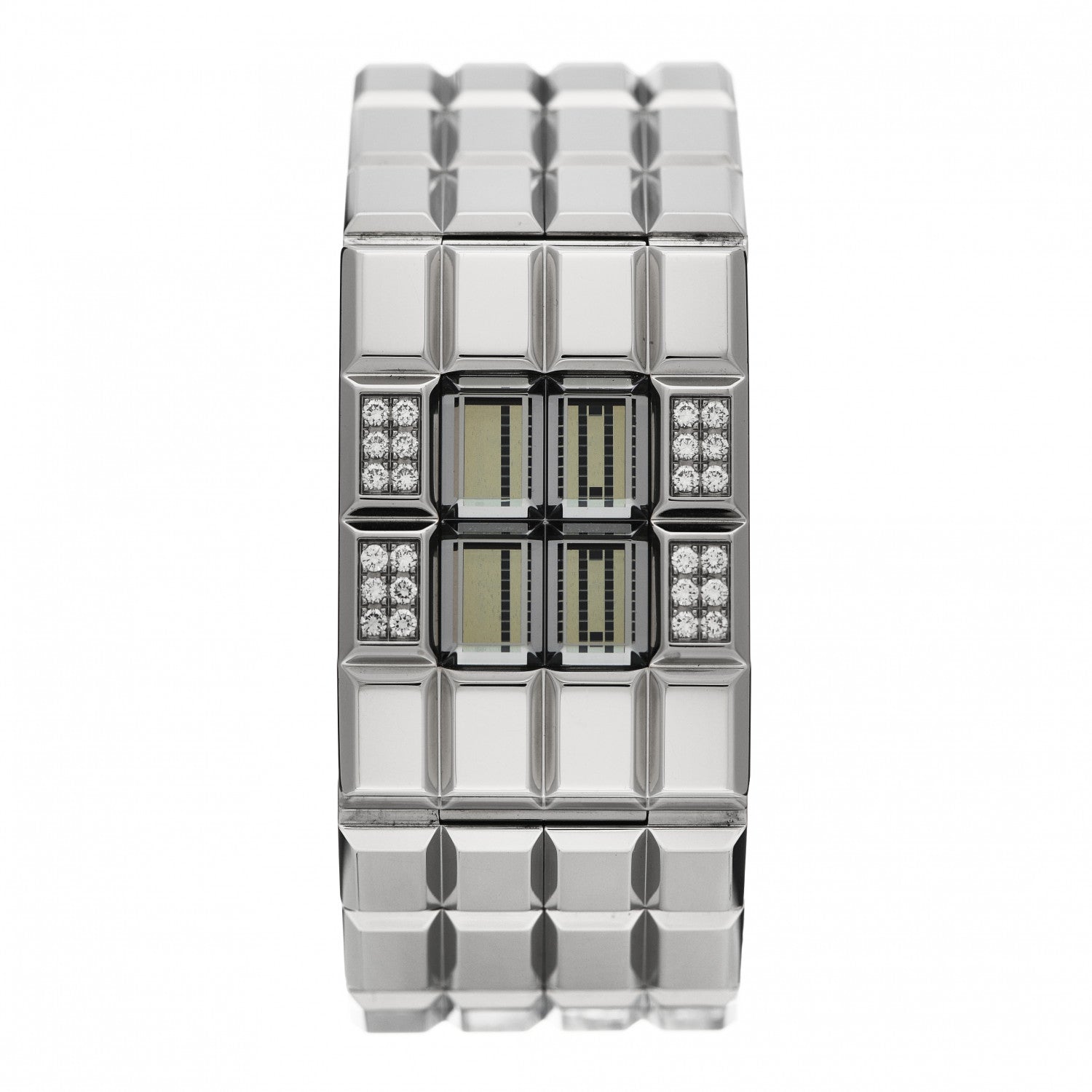 Chanel Stainless Steel Diamond 24mm Chocolat Digital Quartz Watch 1 of 7