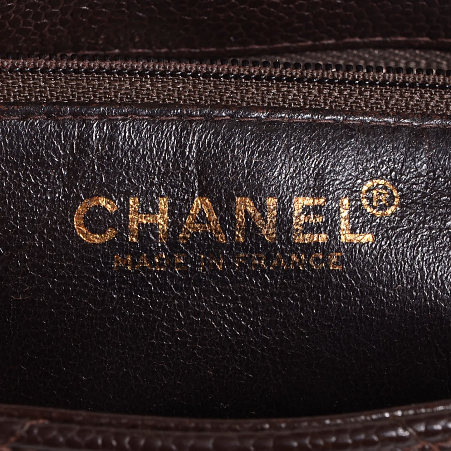 Caviar Medallion Tote Dark Brown