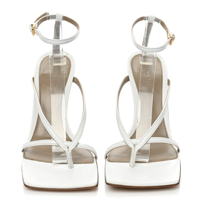 Bottega Veneta Lambskin Stretch Multi Strap 90mm Sandals 36.5 Optic White 2 of 8