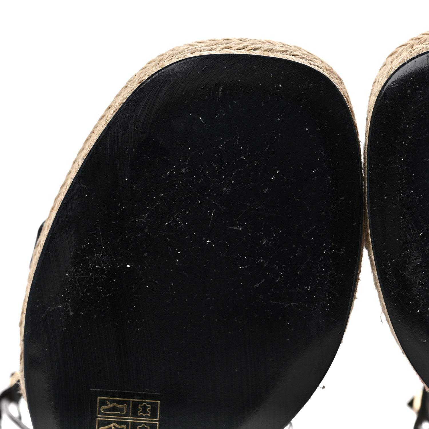 Valentino Garavani Calfskin Rockstud Ankle Strap Espadrille 20/110mm Wedge Sandals 38 Black 8 of 9
