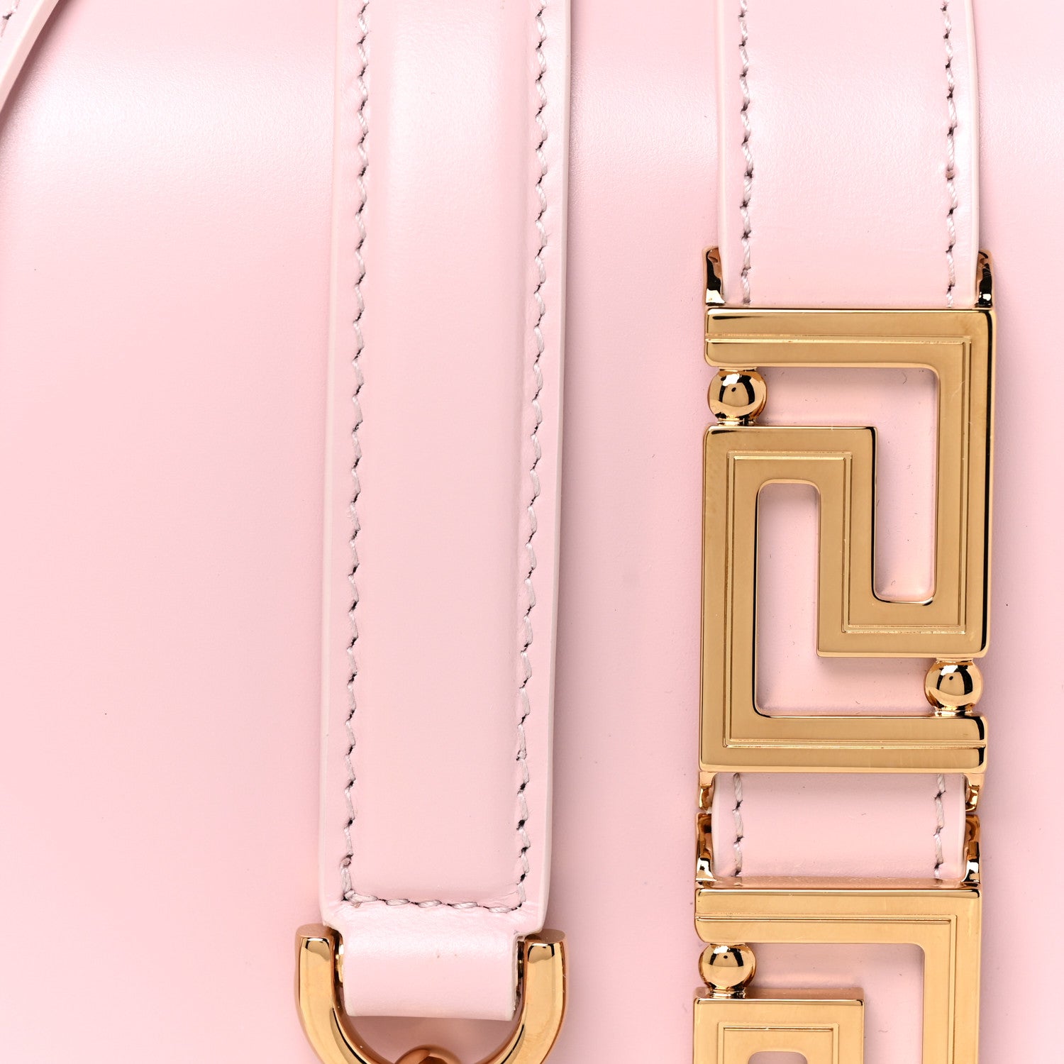 Versace Calfskin Medium Greca Goddess Shoulder Bag Pale Pink 12 of 13