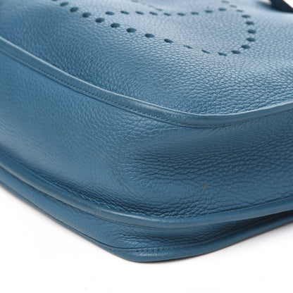 Hermes Taurillon Clemence Evelyne III GM Bleu Izmir 9 of 13