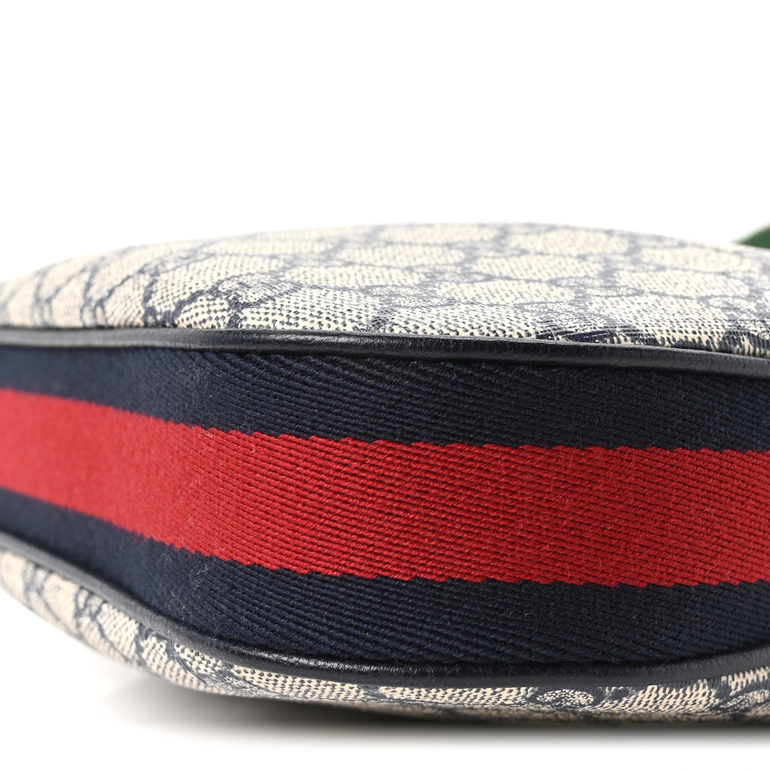 Gucci GG Supreme Monogram Textured Calfskin Web Small Attache Shoulder Bag Beige Blue 10 of 10