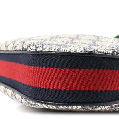 Gucci GG Supreme Monogram Textured Calfskin Web Small Attache Shoulder Bag Beige Blue 10 of 10