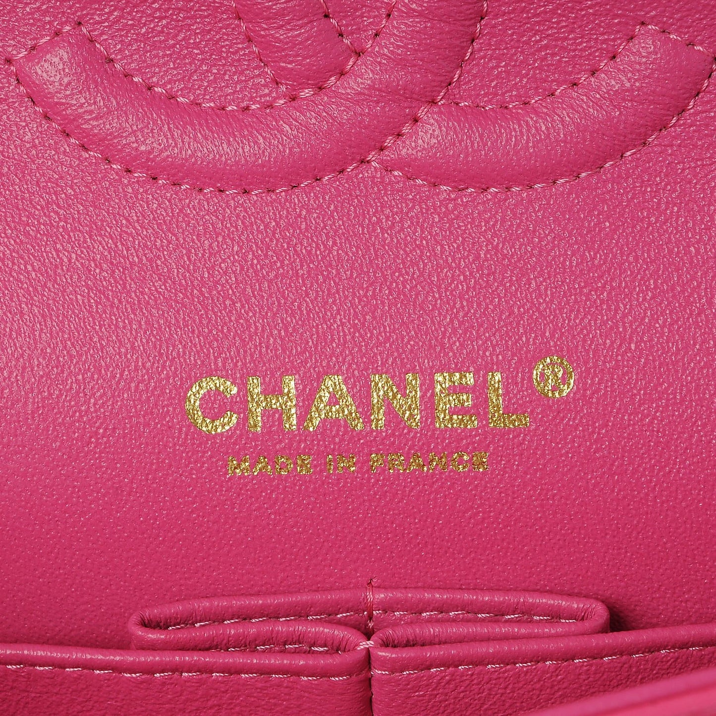 Lambskin Chevron Quilted Medium Double Flap Pink