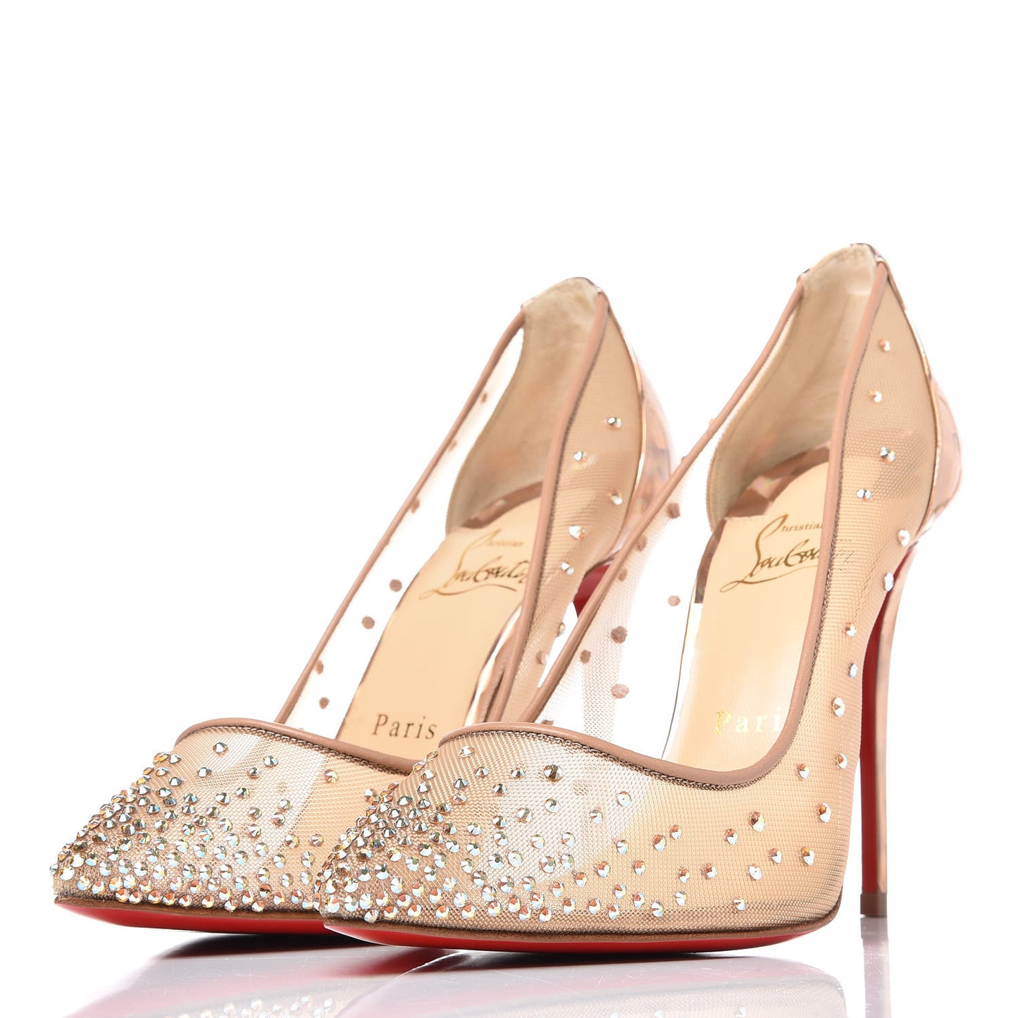 Crystal Strass Follies 100 Pumps 37.5 Nude