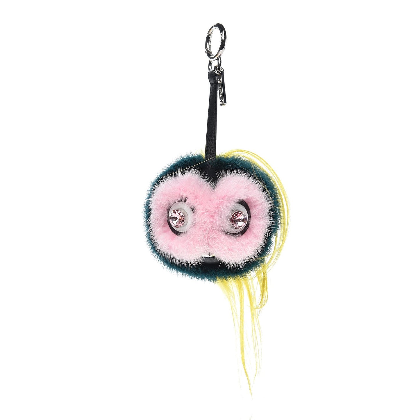 Mink Goat Fur QuTweet Jungle Bag Bug Charm Green Yellow Pink