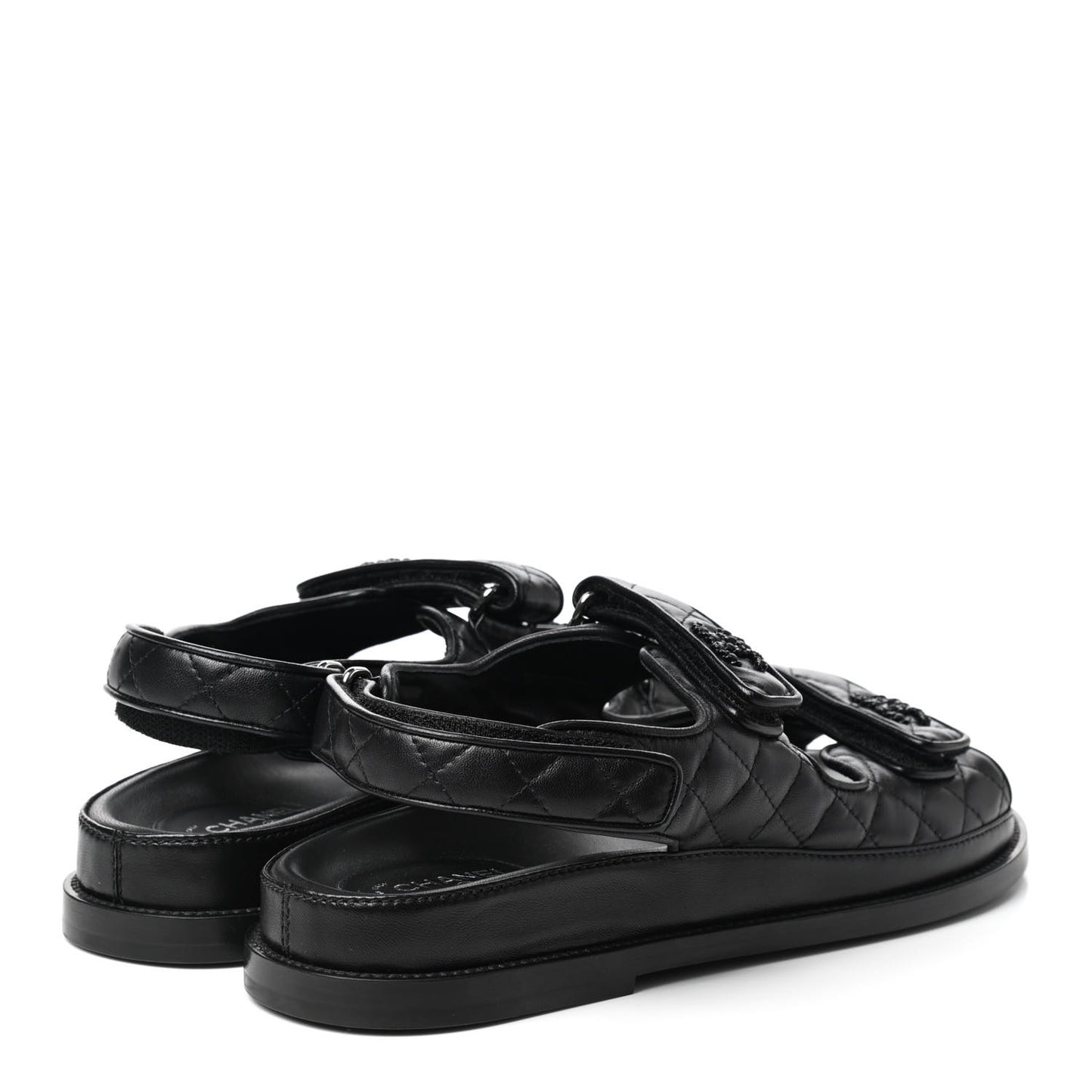 Lambskin Velcro Dad Sandals 41 Black