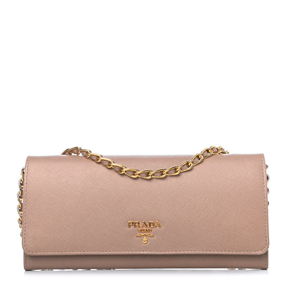 Prada Saffiano Metal Oro Chain Wallet Cammeo 1 of 4
