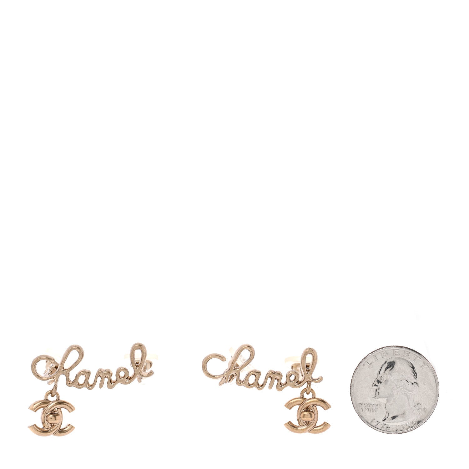 Chanel Metal Logo CC Turnlock Clip On Earrings Gold 2 of 5
