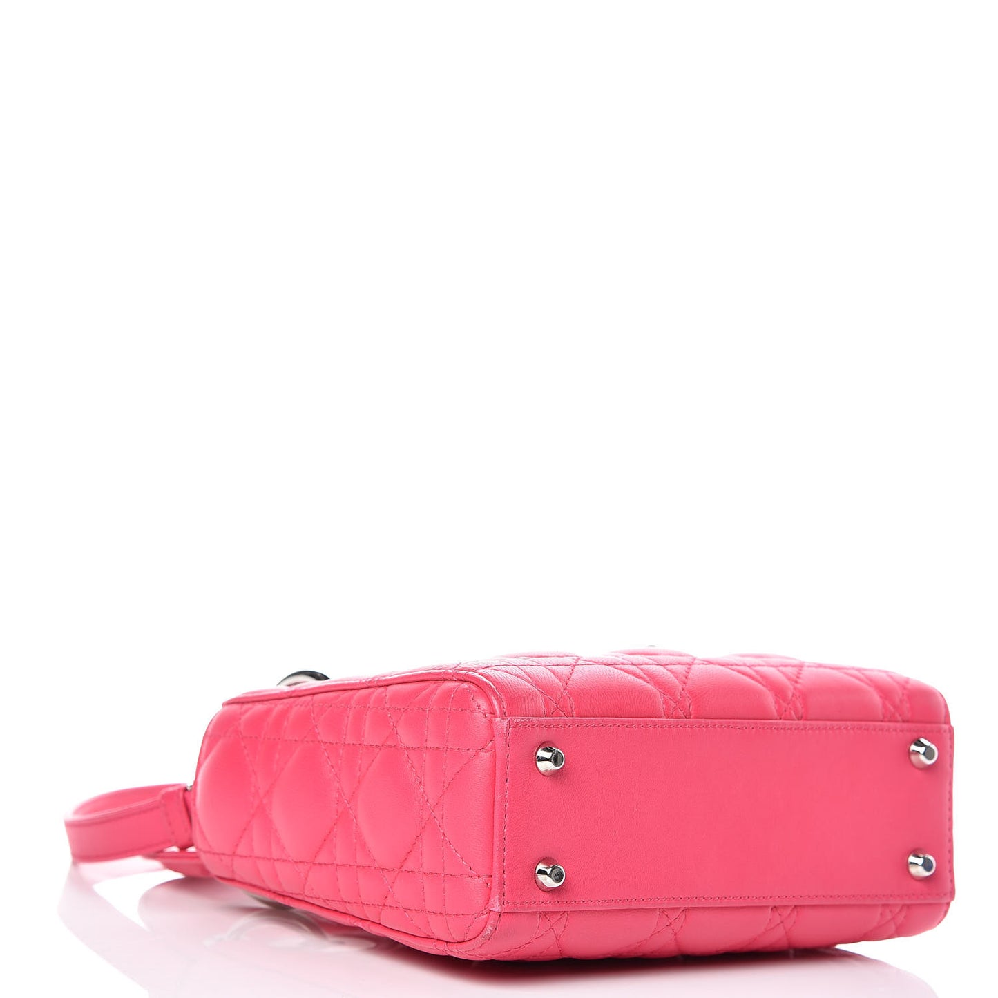 Lambskin Cannage Mini Lady Dior Fuchsia