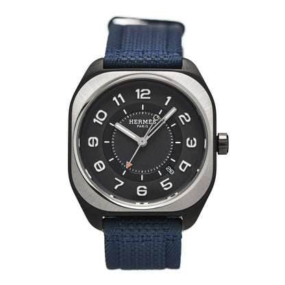 Hermes DLC Coated Titanium Nylon 39mm H08 Automatic Watch Bleu Abysse 1 of 5