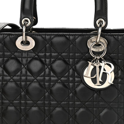 Christian Dior Lambskin Cannage Large Lady Dior Black 8 of 11