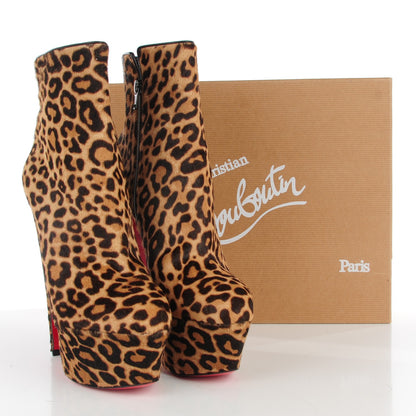 Christian Louboutin Calf Hair Leopard Print Fierce 160 Ankle Boots 39 Brown 7 of 11