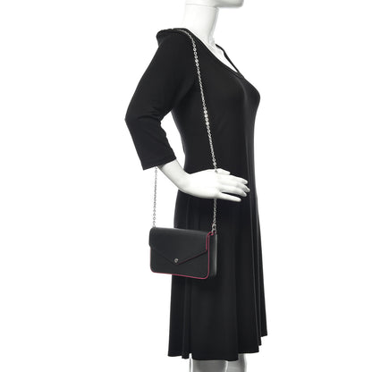 Louis Vuitton Epi Pochette Felicie Black Hot Pink 2 of 12