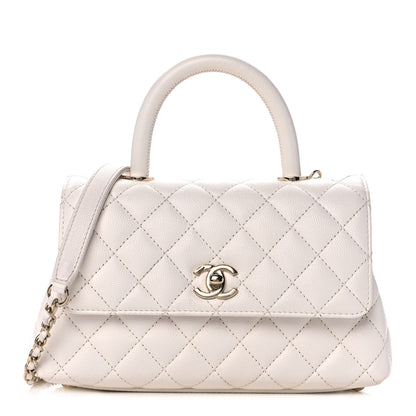 Chanel Caviar Quilted Mini Coco Handle Flap White 1 of 12