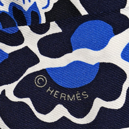 Hermes Silk Bingata Twilly Marine Tabac White 4 of 4