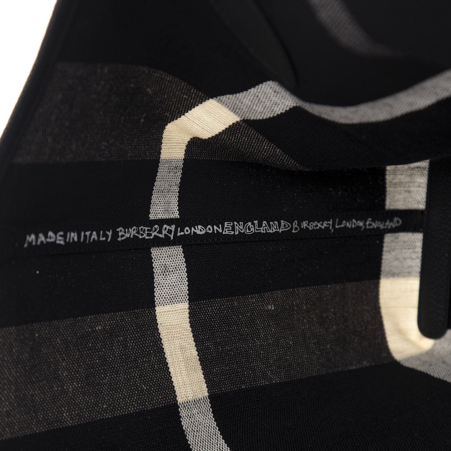Coated Canvas Mega Check Medium Doodle Tote Black White