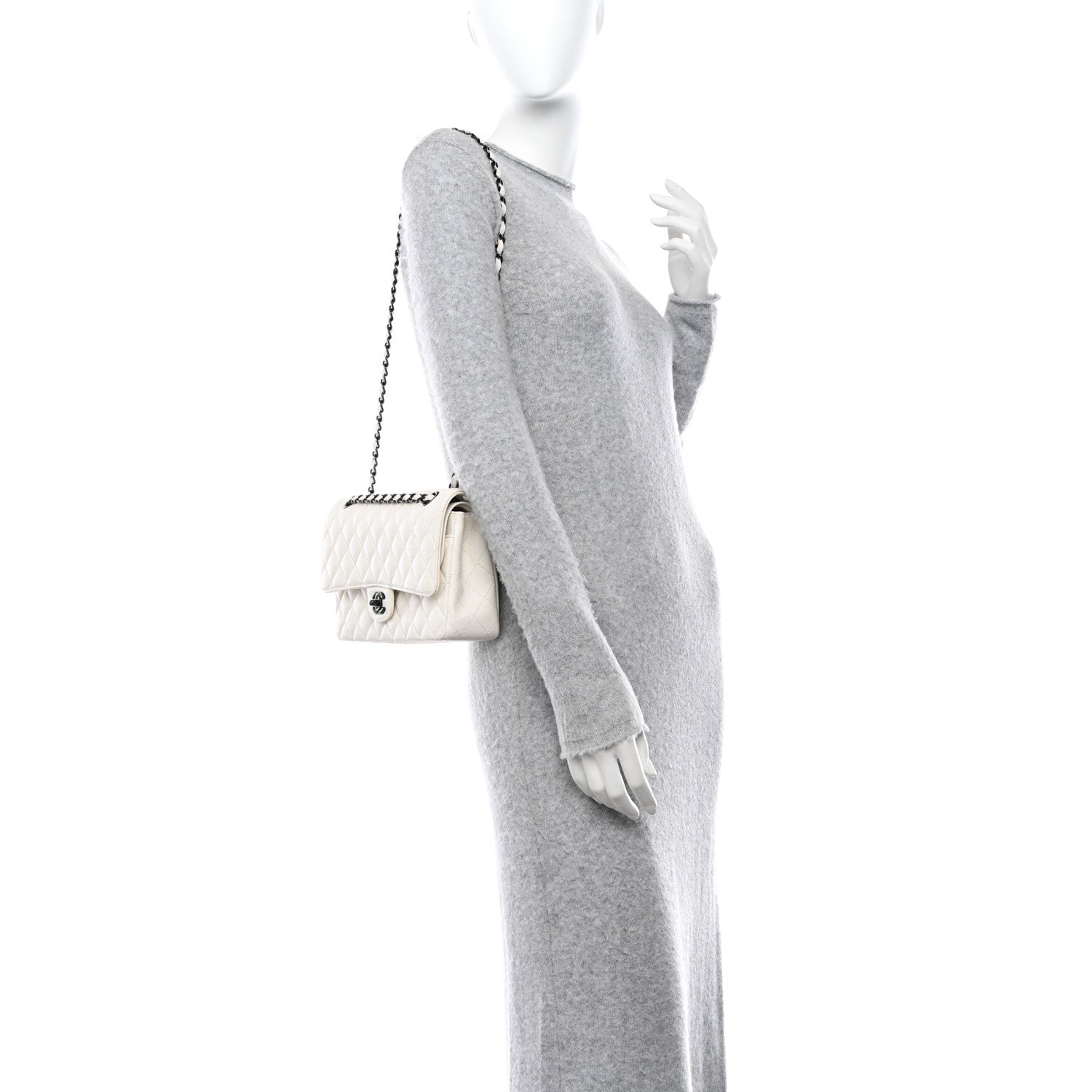 Chanel Crumpled Calfskin Quilted Medium Double Flap White 2 of 14