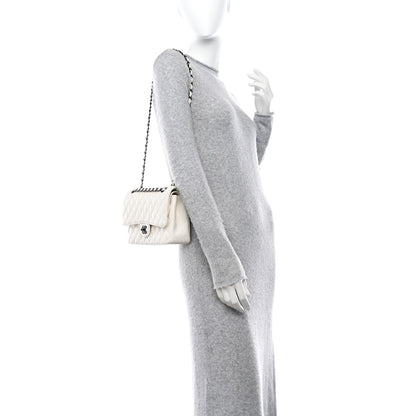 Chanel Crumpled Calfskin Quilted Medium Double Flap White 2 of 14