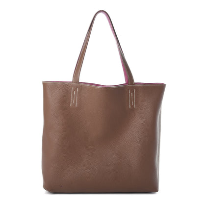 Hermes Taurillon Clemence Double Sens 36 Reversible Tote Marron Tosca 1 of 15