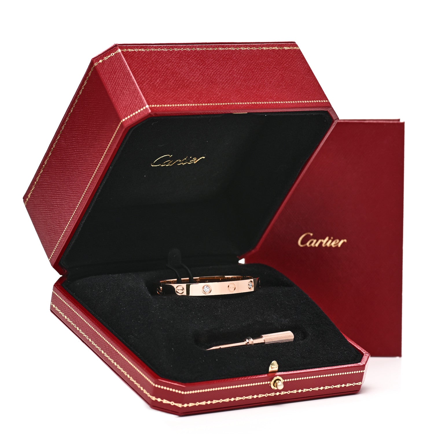 Cartier 18K Pink Gold 4 Diamond LOVE Bracelet 15 6 of 6