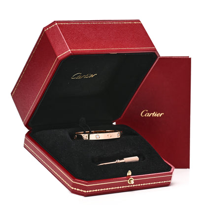 Cartier 18K Pink Gold 4 Diamond LOVE Bracelet 15 6 of 6