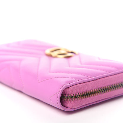Gucci Calfskin Matelasse GG Marmont Zip Around Wallet Candy Mousse 8 of 9
