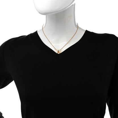 Hermes Lacquered Rose Gold Pop H Pendant Necklace White 2 of 8