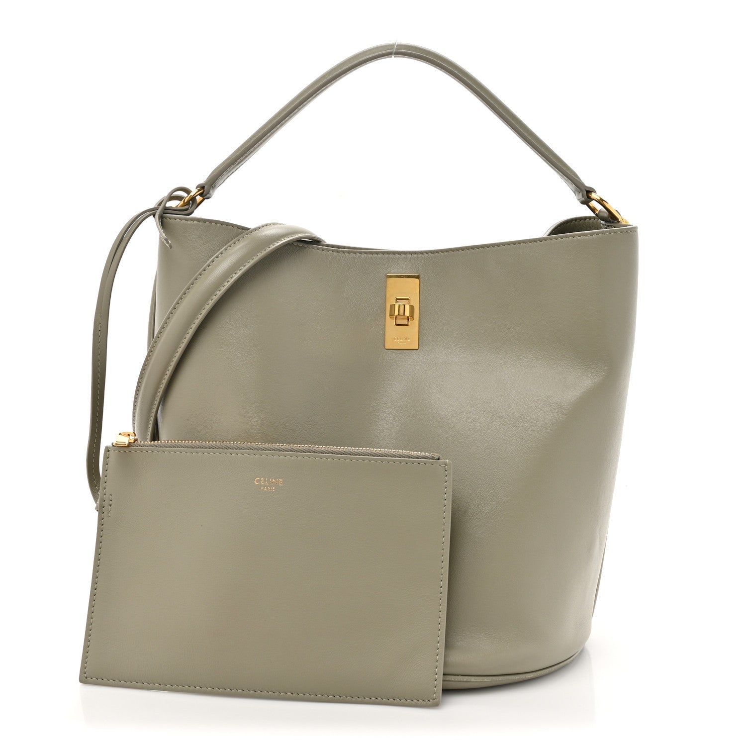 Celine Smooth Calfskin Bucket 16 Bag  Green Clay 2 of 15