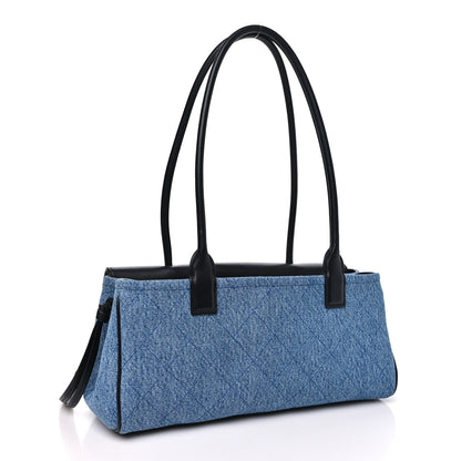 Chanel Calfskin Denim Stitched Urban Essentials Small Shopping Bag Blue Black 3 of 11