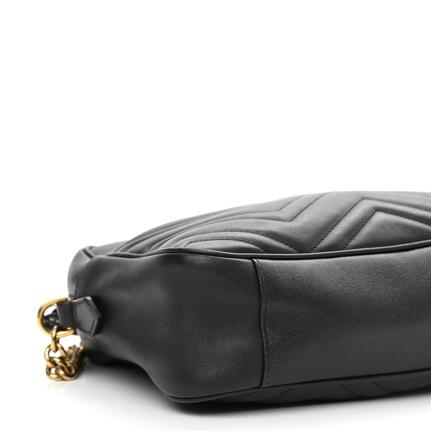 Calfskin Matelasse Medium GG Marmont Chain Shoulder Bag Black
