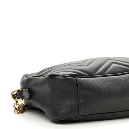 Gucci Calfskin Matelasse Medium GG Marmont Chain Shoulder Bag Black 9 of 10