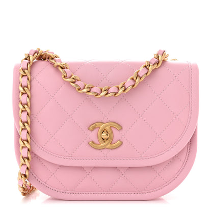 Chanel Calfskin Quilted Small Messenger Flap Pink 1 of 11