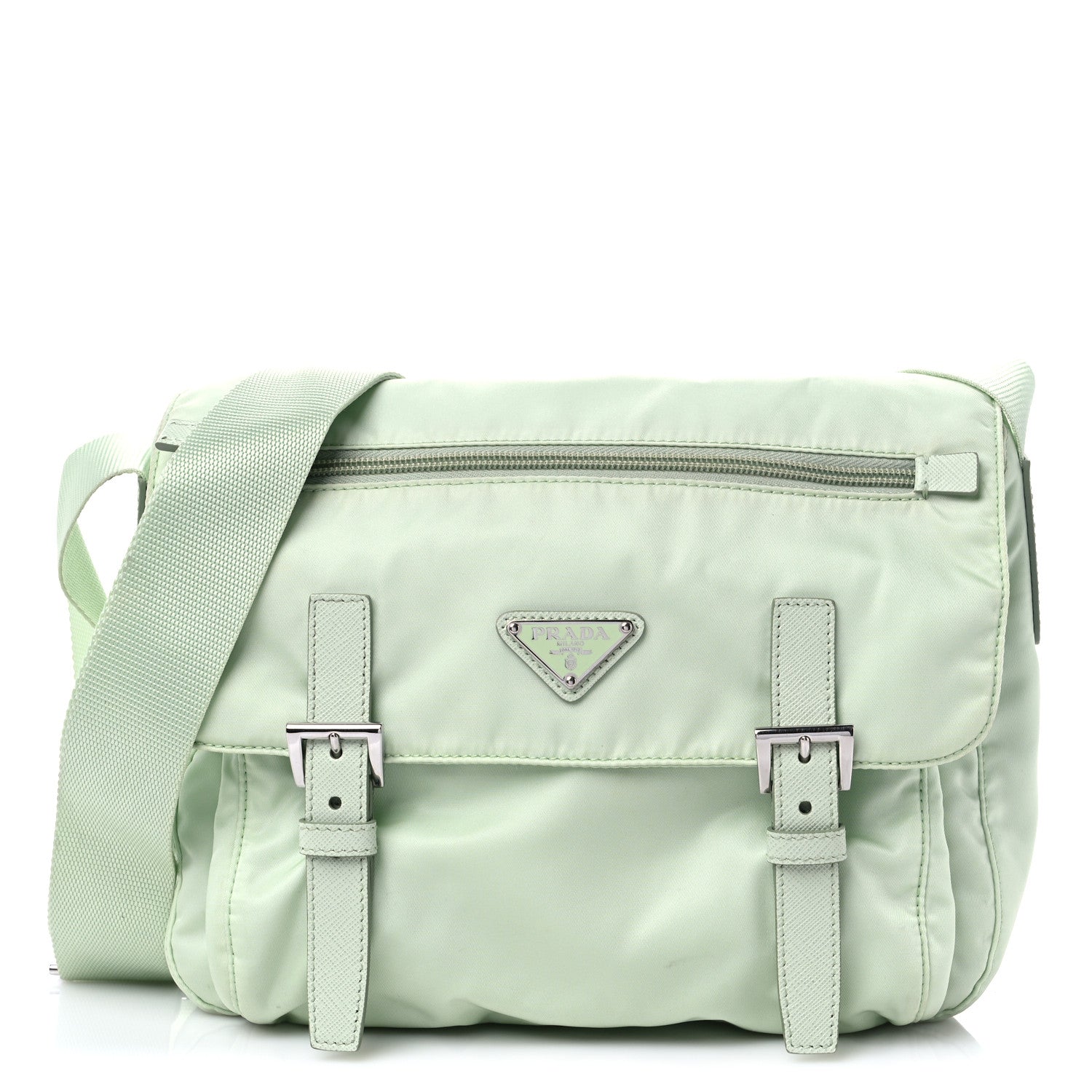 Prada Re-Nylon Single Pocket Messenger Bag Acqua 1 of 9