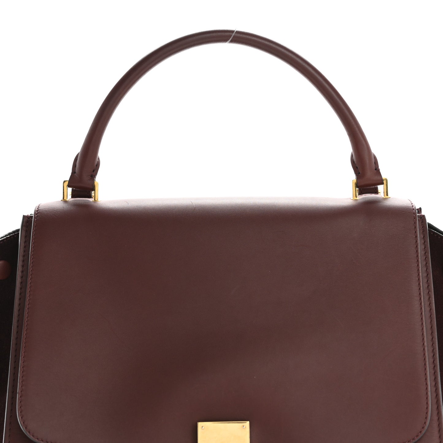 Smooth Calfskin Suede Medium Trapeze Burgundy