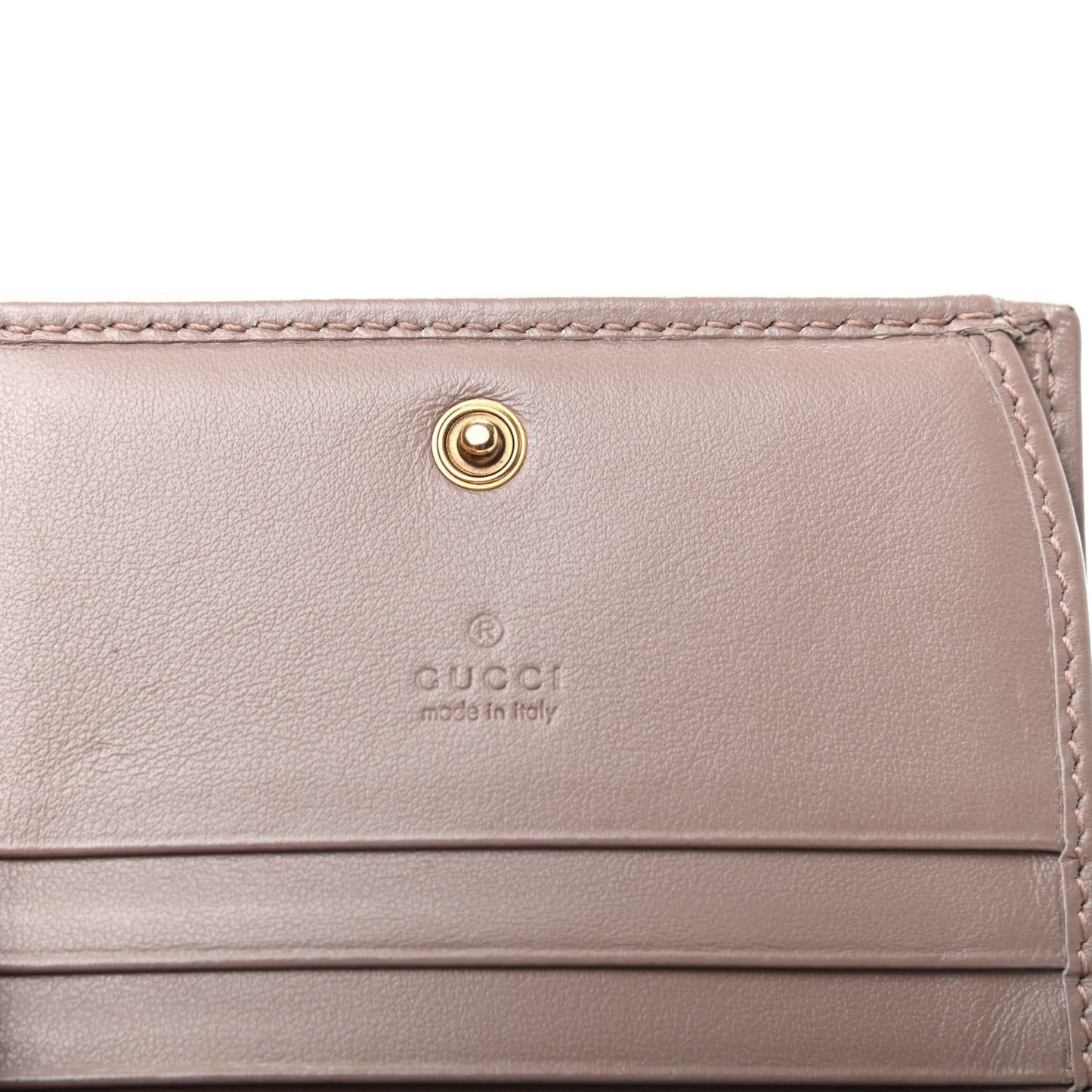Calfskin Matelasse GG Marmont Card Case Wallet Porcelain Rose