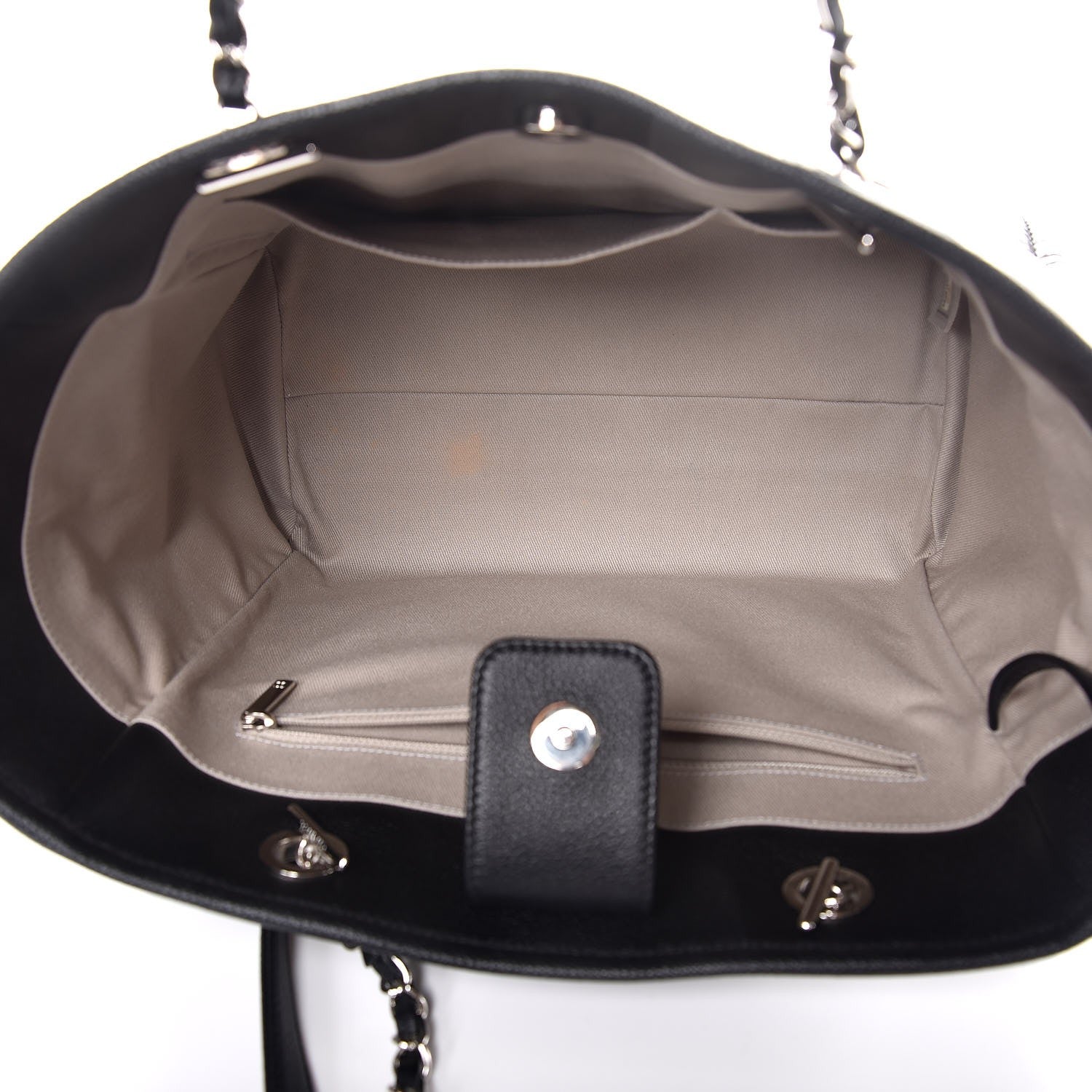 Chanel Glazed Calfskin Small Deauville Tote Black 5 of 8