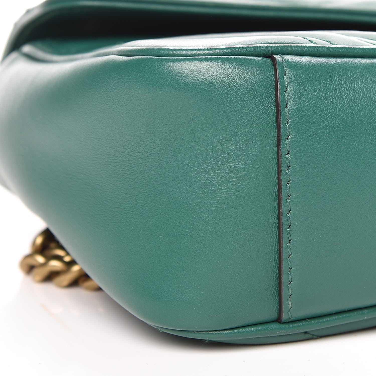Gucci Calfskin Matelasse Small GG Marmont Shoulder Bag Emerald Green 10 of 12